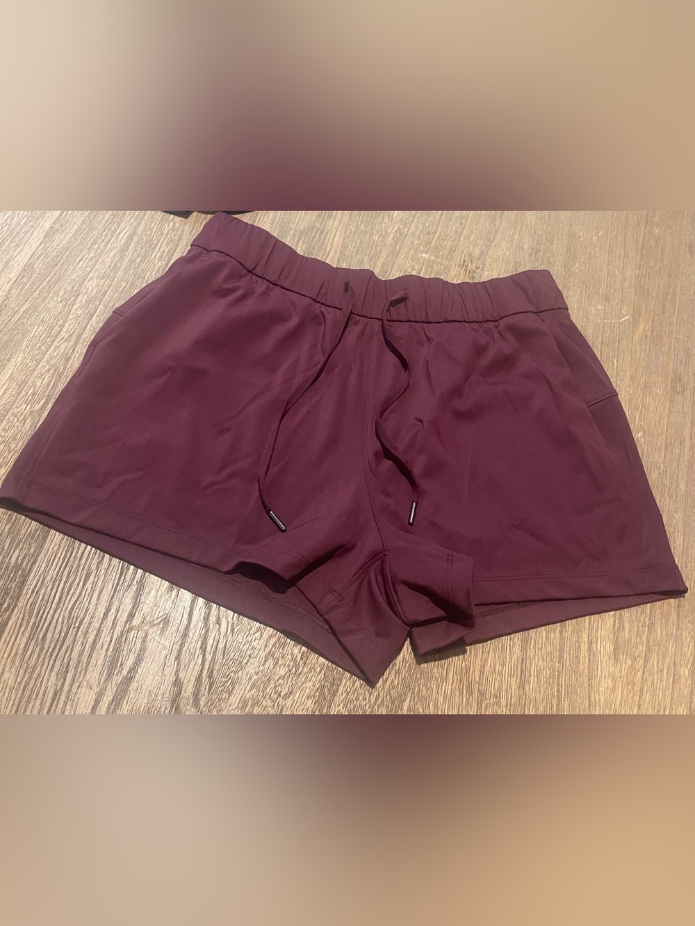 2-pair bundle CRZ YOGA Women's Athletic Shorts - Black & Burgundy - Picture 3 of 3